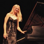 Valentina Lisitsa bows in gratitude of applause during her concert Monday in Memorial Hall's Auditorium. &mdash; Photo by Kinley Q. Nichols