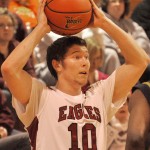 Eagle Jordan Lisco (10), sophomore guard of Douglas, Wyo., looks to pass to a teammate during the Jan. 8 game against the University of Nebraska-Kearney. — File photo by Kinley Q. Nichols