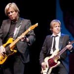 Gunner Nelson, left, and his twin brother Matthew Nelson, perform during a tribute concert to their father, 1950s-60s teen idol, Ricky Nelson, Thursday in Memorial Hall.Gunner Nelson, left, and his twin brother Matthew Nelson, perform during a tribute concert to their father, 1950s-60s teen idol, Ricky Nelson, Thursday in Memorial Hall- Photos by Kinley Q. Nichols