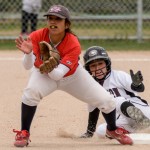 Chadron State senior Brittany Chacon of Broomfield, Colo., slides safely into second base during Saturday’s game against Metro State. — Photo courtesy of CSC Sports Information/Daniel Binkard